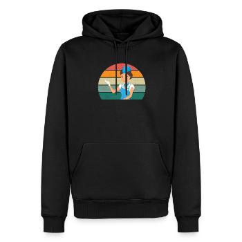 Flugzeuge Flieger Fliegen Pilot Pilotin Flughafen - Männer Premium Bio Hoodie - Schwarz - Vorne - Nico (187cm)