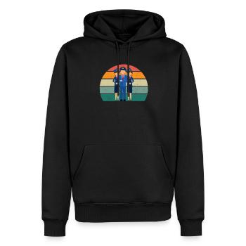 Flugzeuge Flieger Fliegen Pilot Pilotin Flughafen - Männer Premium Bio Hoodie - Schwarz - Vorne - Nico (187cm)