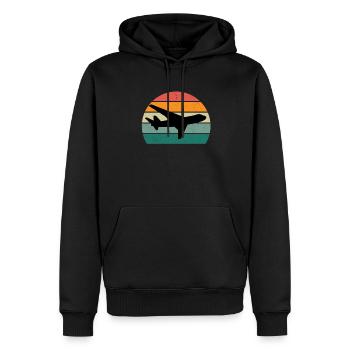 Flugzeuge Flieger Fliegen Pilot Pilotin Flughafen - Männer Premium Bio Hoodie - Schwarz - Vorne - Nico (187cm)
