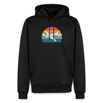 Flugzeuge Flieger Fliegen Pilot Pilotin Flughafen - Männer Premium Bio Hoodie - Schwarz - Vorne - Nico (187cm)