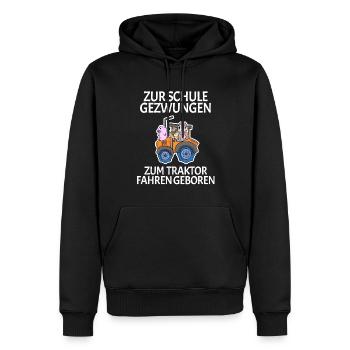 Zur Schule Gezwungen Traktor fahren - Männer Premium Bio Hoodie - Schwarz - Vorne - Nico (187cm)