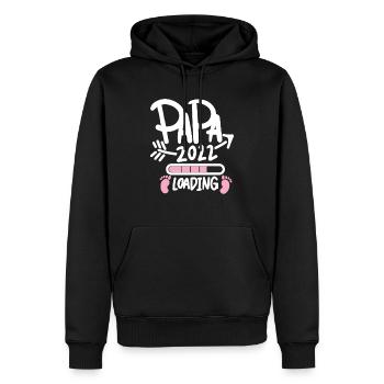 Papa 202 loading Tochter - Männer Premium Bio Hoodie - Schwarz - Vorne - Nico (187cm)