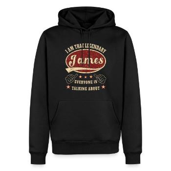 James i am that legendary James - Männer Premium Bio Hoodie - Schwarz - Vorne - Nico (187cm)