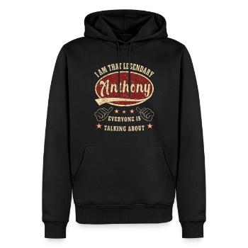 Anthony i am that legendary Anthony - Männer Premium Bio Hoodie - Schwarz - Vorne - Nico (187cm)