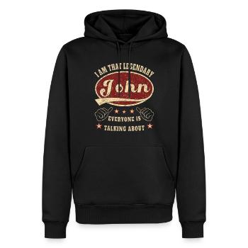 John i am that legendary John - Männer Premium Bio Hoodie - Schwarz - Vorne - Nico (187cm)