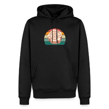 Fossiles Fossilisation Dinosaure préhistorique Fossile - Sweat à capuche Premium bio Homme - noir - Devant - Nico (187cm)