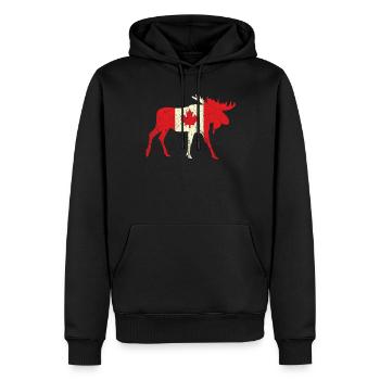Elk Deer Canada Flag Proud Canadian Canada Day - Männer Premium Bio Hoodie - Schwarz - Vorne - Nico (187cm)