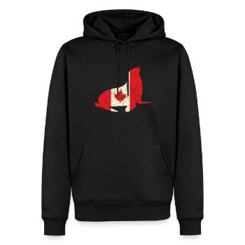 Seal Sea Canada Flag Proud Canadian Canada Day - Männer Premium Bio Hoodie - Schwarz - Vorne - Nico (187cm)