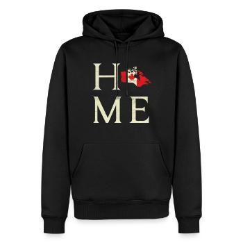 Accueil Carte des terres Canada Fière fête canadienne du Canada - Sweat à capuche Premium bio Homme - noir - Devant - Nico (187cm)