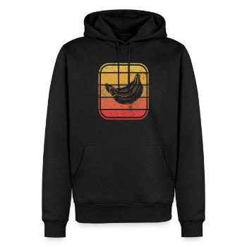 Banana Vegan Lover Retro Veggie Fruit Idée cadeau - Sweat à capuche Premium bio Homme - noir - Devant - Nico (187cm)