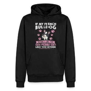 Chiens Français Bulldog Amateurs de chiens - Sweat à capuche Premium bio Homme - noir - Devant - Nico (187cm)