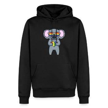 LGBT Tier Koala Regenbogen - Männer Premium Bio Hoodie - Schwarz - Vorne - Nico (187cm)