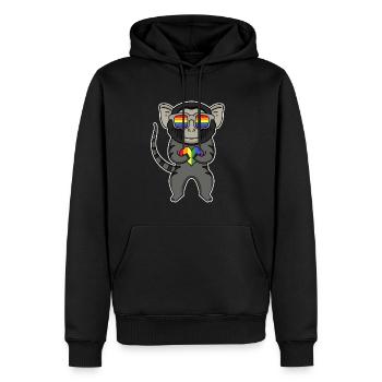 LGBT Tier Affe Marmoset Regenbogen - Männer Premium Bio Hoodie - Schwarz - Vorne - Nico (187cm)