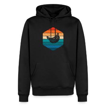 Banana Vegan Lover Retro Veggie Fruit Gift idea - Männer Premium Bio Hoodie - Schwarz - Vorne - Nico (187cm)