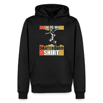 Patinage vintage Skate Skate This My Skateboard - Sweat à capuche Premium bio Homme - noir - Devant - Nico (187cm)