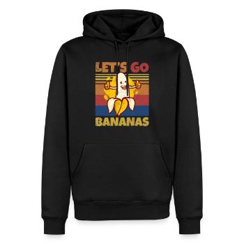 Retro Let's Bananas Funny Thumbs Banana - Männer Premium Bio Hoodie - Schwarz - Vorne - Nico (187cm)