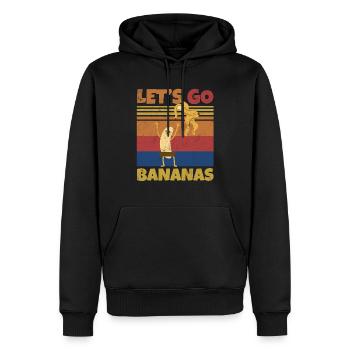 Retro Let's Bananas Funny Strip Banana - Männer Premium Bio Hoodie - Schwarz - Vorne - Nico (187cm)