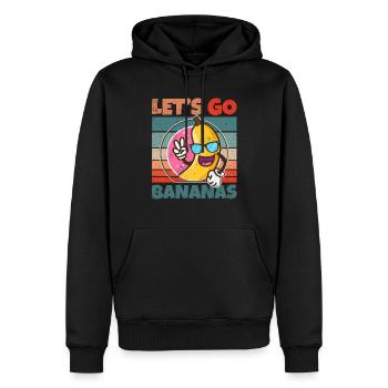 Retro Vintage Let's Bananas Funny Peace Banana - Männer Premium Bio Hoodie - Schwarz - Vorne - Nico (187cm)