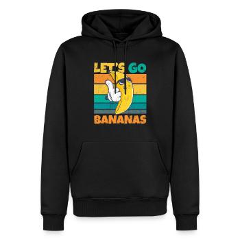 Vintage Let's Bananas Funny Cool Banana - Männer Premium Bio Hoodie - Schwarz - Vorne - Nico (187cm)