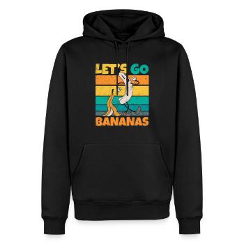 Vintage Let's Bananas Funny Butt Banana - Männer Premium Bio Hoodie - Schwarz - Vorne - Nico (187cm)