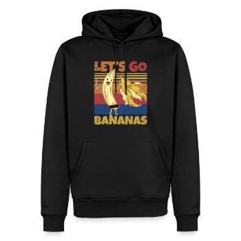 Retro Let’s Bananas Drôle de banane dépouillée - Sweat à capuche Premium bio Homme - noir - Devant - Nico (187cm)