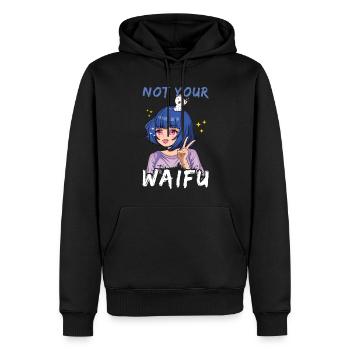 Vaporwave Japon Japonais Mignon Pas Votre Waifu Anime - Sweat à capuche Premium bio Homme - noir - Devant - Nico (187cm)