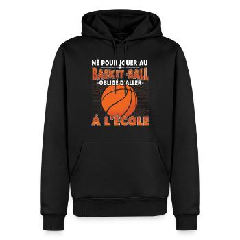 Forced School Athlete Ball Game Sport Basketball - Männer Premium Bio Hoodie - Schwarz - Vorne - Nico (187cm)