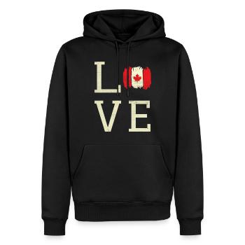 Love Canada Proud Canadian Flag Canada Day - Männer Premium Bio Hoodie - Schwarz - Vorne - Nico (187cm)