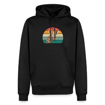 Giraffes Long Neck Spots Fur Africa Giraffe - Men’s Premium Organic Hoodie - black - Front - Nico (187cm)