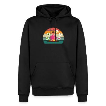 alimentation équilibrée régime céto aliments sains - Sweat à capuche Premium bio Homme - noir - Devant - Nico (187cm)