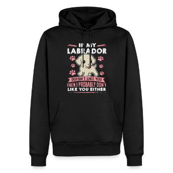 Dog saying Labrador design pour les amoureux des chiens - Sweat à capuche Premium bio Homme - noir - Devant - Nico (187cm)