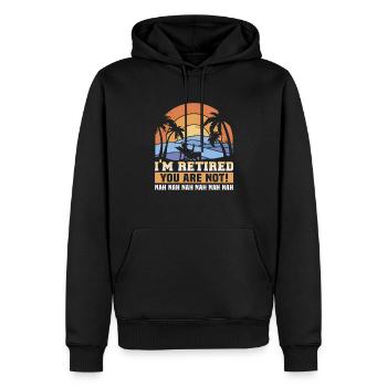 Pensionierung Geschenkidee Rente Arbeitskollege - Männer Premium Bio Hoodie - Schwarz - Vorne - Nico (187cm)