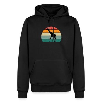 Giraffen langer Hals Flecken, Fell Afrika, Safari - Männer Premium Bio Hoodie - Schwarz - Vorne - Nico (187cm)
