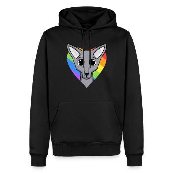 Chat LGBT Sphynx Rainbow - Sweat à capuche Premium bio Homme - noir - Devant - Nico (187cm)