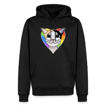 Chat LGBT Japonais Bobtail Rainbow - Sweat à capuche Premium bio Homme - noir - Devant - Nico (187cm)