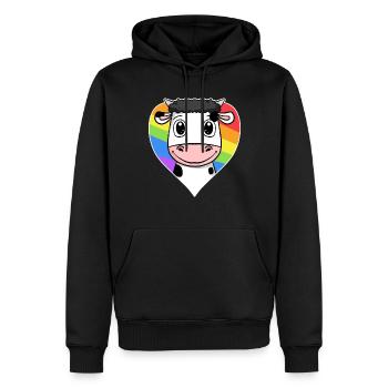 Kuh Lgbt Regenbogen Farben - Männer Premium Bio Hoodie - Schwarz - Vorne - Nico (187cm)