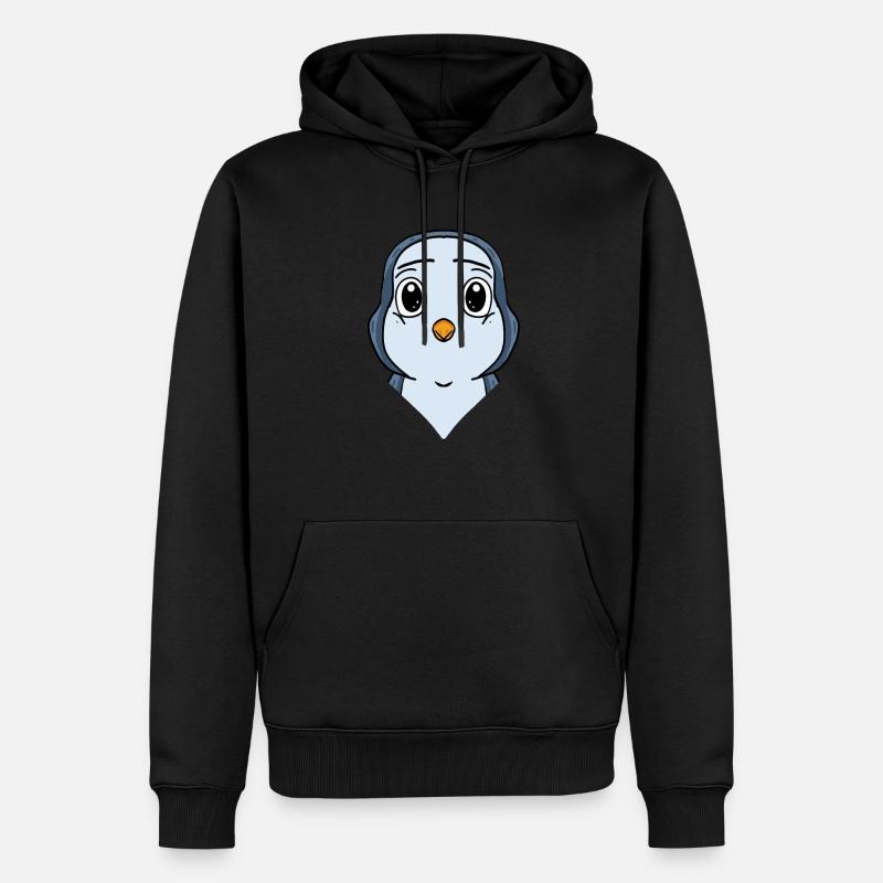 Pinguin - Männer Premium Bio Hoodie - Schwarz