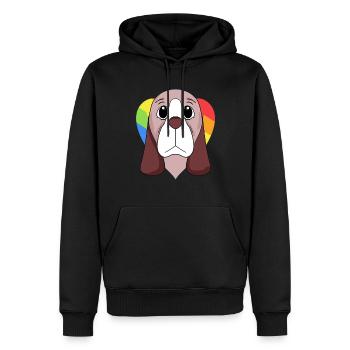 Basset Hound Hund - Männer Premium Bio Hoodie - Schwarz - Vorne - Nico (187cm)