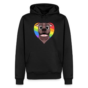 LGBT Hund American Pit Bull Terrier Regenbogen - Männer Premium Bio Hoodie - Schwarz - Vorne - Nico (187cm)