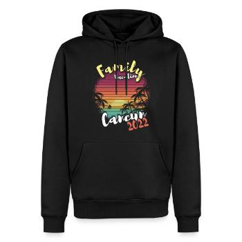 Retro Family Vacation 2022 Tropical Hello Summer - Männer Premium Bio Hoodie - Schwarz - Vorne - Nico (187cm)