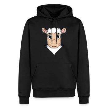 Illustration de moutons - Sweat à capuche Premium bio Homme - noir - Devant - Nico (187cm)