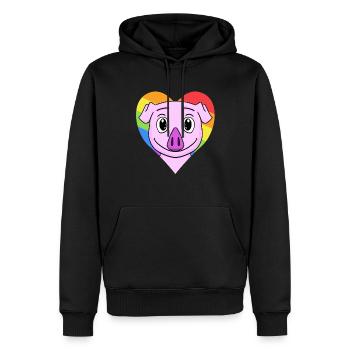 Schwein Lgbt Regenbogen Farben - Männer Premium Bio Hoodie - Schwarz - Vorne - Nico (187cm)
