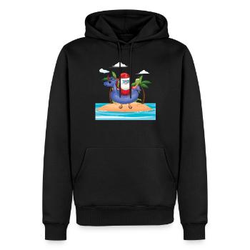 Island Beach Christmas Santa In Pool Summer 2022 - Männer Premium Bio Hoodie - Schwarz - Vorne - Nico (187cm)
