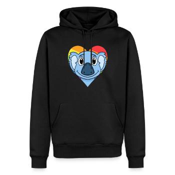LGBT Tier Koala Regenbogen - Männer Premium Bio Hoodie - Schwarz - Vorne - Nico (187cm)