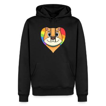 Chien Shiba Inu - Sweat à capuche Premium bio Homme - noir - Devant - Nico (187cm)