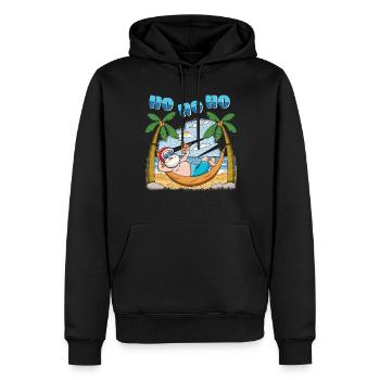 Island Beach Noël Rire Père Noël Été 2022 - Sweat à capuche Premium bio Homme - noir - Devant - Nico (187cm)