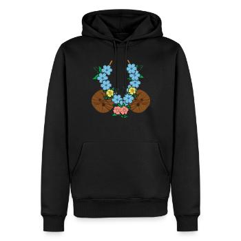 Plage 2022 Tropical Coconut Floral Summer - Sweat à capuche Premium bio Homme - noir - Devant - Nico (187cm)