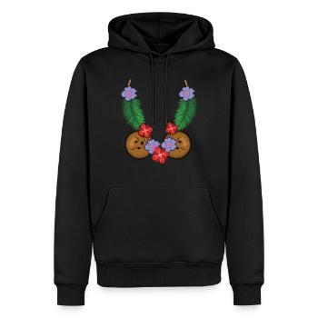 Beach 2022 Tropical Coconut Flower Floral Summer - Männer Premium Bio Hoodie - Schwarz - Vorne - Nico (187cm)