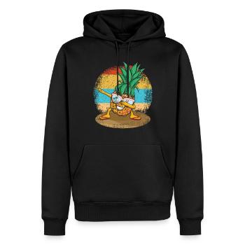 Retro Beach 2022 Tropical Dabbing Pineapple Summer - Men’s Premium Organic Hoodie - black - Front - Nico (187cm)