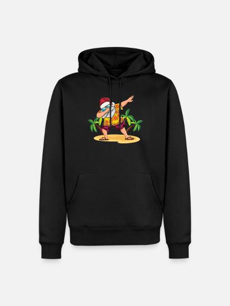 Island Beach Christmas Dabbing Santa Summer 2022 - Männer Premium Bio Hoodie - Schwarz